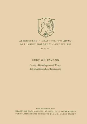 Weitzmann |  Geistige Grundlagen und Wesen der Makedonischen Renaissance | Buch |  Sack Fachmedien