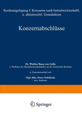 Busse von Colbe | Konzernabschlüsse | Buch | 978-3-663-00722-7 | www.sack.de