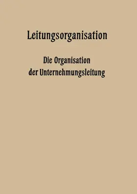 Hardach / Tacke / Hundhausen |  Leitungsorganisation | Buch |  Sack Fachmedien
