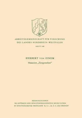 Einem |  Masaccios "Zinsgroschen" | Buch |  Sack Fachmedien