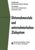 Schmidt-Sudhoff |  Schmidt-Sudhoff, U: Unternehmerziele und unternehmerisches Z | Buch |  Sack Fachmedien