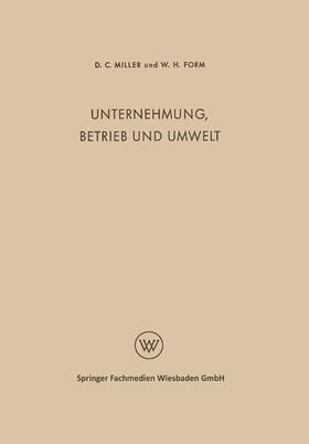 Miller | Miller, D: Unternehmung, Betrieb und Umwelt | Buch | 978-3-663-00836-1 | sack.de