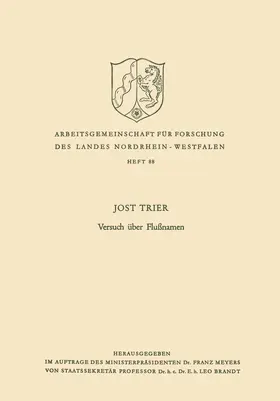 Trier |  Versuch über Flußnamen | Buch |  Sack Fachmedien