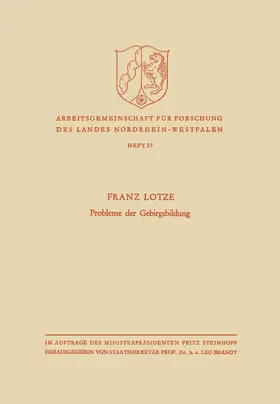 Lotze |  Probleme der Gebirgsbildung | Buch |  Sack Fachmedien