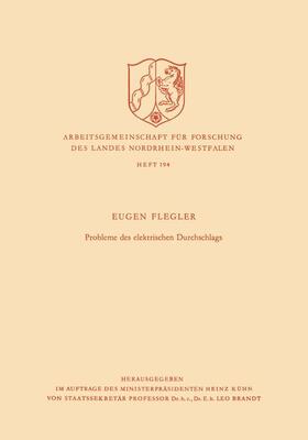 Flegler |  Flegler, E: Probleme des elektrischen Durchschlags | Buch |  Sack Fachmedien