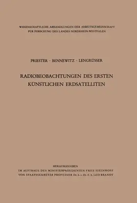 Priester |  Radiobeobachtungen des ersten künstlichen Erdsatelliten | Buch |  Sack Fachmedien