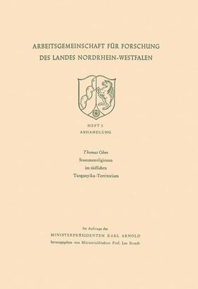 Ohm | Ohm, T: Stammesreligionen im südlichen Tanganyika-Territoriu | Buch | 978-3-663-01013-5 | sack.de