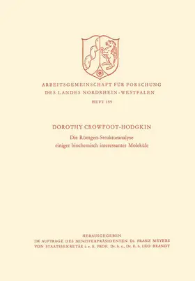 Hodgkin |  Die Röntgen-Strukturanalyse einiger biochemisch interessanter Moleküle | Buch |  Sack Fachmedien