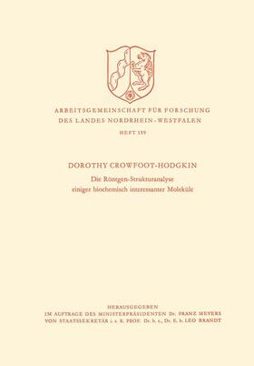 Hodgkin |  Hodgkin, D: Röntgen-Strukturanalyse einiger biochemisch inte | Buch |  Sack Fachmedien