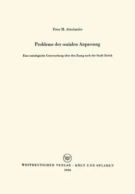 Atteslander |  Probleme der sozialen Anpassung | Buch |  Sack Fachmedien