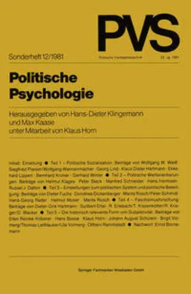 Kaase |  Politische Psychologie | eBook | Sack Fachmedien