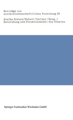 Treiber / Breuer |  Entstehung und Strukturwandel des Staates | Buch |  Sack Fachmedien