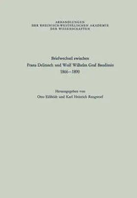 Delitzsch | Briefwechsel zwischen Franz Delitzsch und Wolf Wilhelm Graf Baudissin | E-Book | www.sack.de