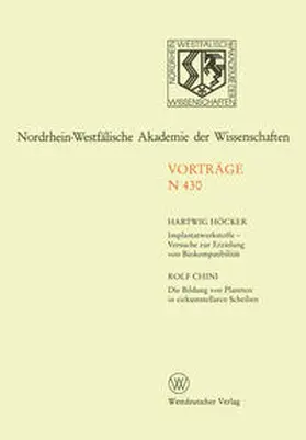 Höcker | Implantatwerkstoffe — Versuche zur Erzielung von Biokompatibilität. Die Bildung von Planeten in zirkumstellaren Scheiben | E-Book | www.sack.de
