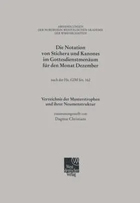 Christians | Die Notation von Stichera und Kanones im Gottesdienstmenäum für den Monat Dezember | E-Book | www.sack.de
