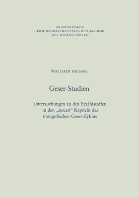 Heissig |  Geser-Studien | Buch |  Sack Fachmedien