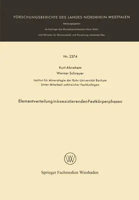 Abraham |  Elementverteilung in koexistierenden Festkörperphasen | Buch |  Sack Fachmedien
