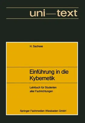 Sachsse |  Einführung in die Kybernetik | Buch |  Sack Fachmedien