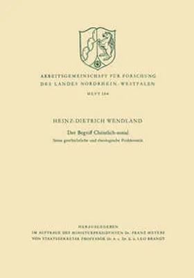 Wendland | Der Begriff Christlich-sozial | E-Book | www.sack.de