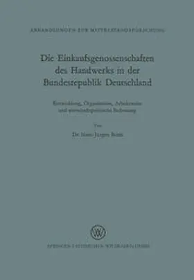 Brink | Die Einkaufsgenossenschaften des Handwerks in der Bundesrepublik Deutschland | E-Book | www.sack.de