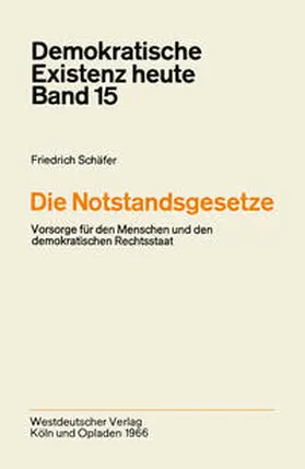 Schäfer | Die Notstandsgesetze | E-Book | www.sack.de