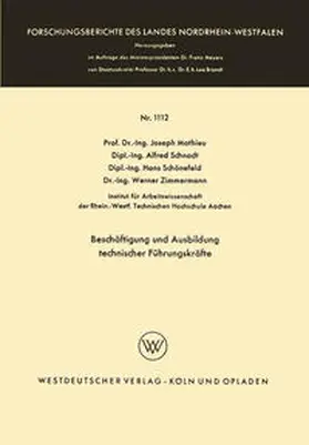 Mathieu | Beschäftigung und Ausbildung technischer Führungskräfte | E-Book | sack.de
