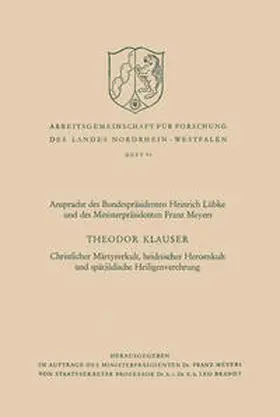 Klauser |  Christlicher Märtyrerkult, heidnischer Heroenkult und spätjüdische Heiligenverehrung | eBook | Sack Fachmedien