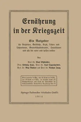Eltzbacher |  Ernährung in der Kriegszeit | eBook | Sack Fachmedien