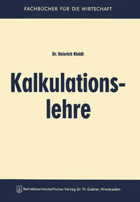 Kloidt | Kalkulationslehre | E-Book | www.sack.de