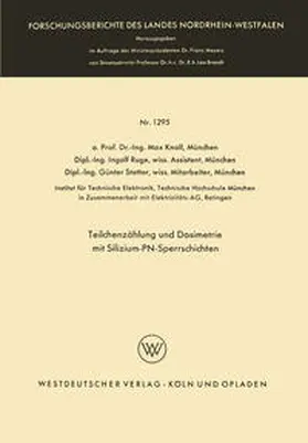 Knoll |  Teilchenzählung und Dosimetrie mit Silizium-PN-Sperrschichten | eBook | Sack Fachmedien