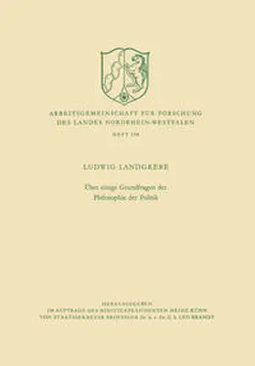 Landgrebe |  Über einige Grundfragen der Philosophie der Politik | eBook | Sack Fachmedien