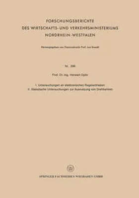 Opitz |  I. Untersuchungen an elektronischen Regelantrieben II. Statistische Untersuchungen zur Ausnutzung von Drehbänken | eBook | Sack Fachmedien