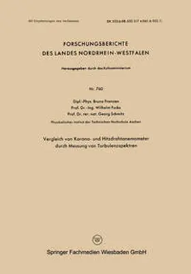 Franzen | Vergleich von Korona- und Hitzdrahtanemometer durch Messung von Turbulenzspektren | E-Book | sack.de