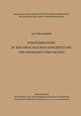 Weisgerber | Verschiebungen in der sprachlichen Einschätzung von Menschen und Sachen | E-Book | www.sack.de