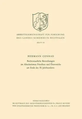 Conrad |  Rechtsstaatliche Bestrebungen im Absolutismus Preußens und Österreichs am Ende des 18. Jahrhunderts | eBook | Sack Fachmedien