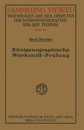 Becker |  Röntgenographische Werkstoff-Prüfung | eBook | Sack Fachmedien