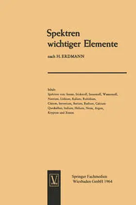 Erdmann |  Spektren wichtiger Element | eBook | Sack Fachmedien