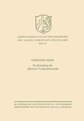 Hess |  Zur Entstehung der „Maximen“ La Rochefoucaulds | eBook | Sack Fachmedien