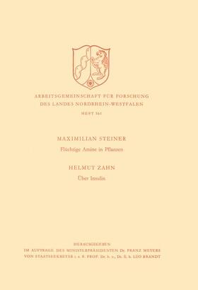 Steiner |  Steiner, H: Flüchtige Amine in Pflanzen. Über Insulin | Buch |  Sack Fachmedien