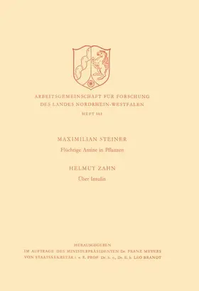 Steiner |  Steiner, H: Flüchtige Amine in Pflanzen. Über Insulin | Buch |  Sack Fachmedien