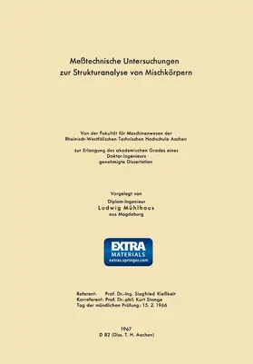 Mühlhaus |  Meßtechnische Untersuchungen zur Strukturanalyse von Mischkörpern | Buch |  Sack Fachmedien