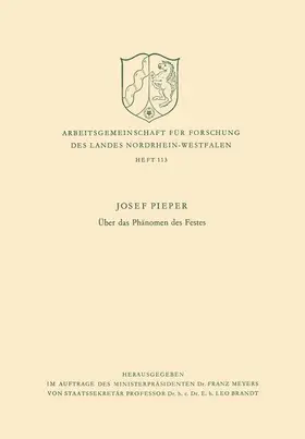 Pieper |  Über das Phänomen des Festes | Buch |  Sack Fachmedien