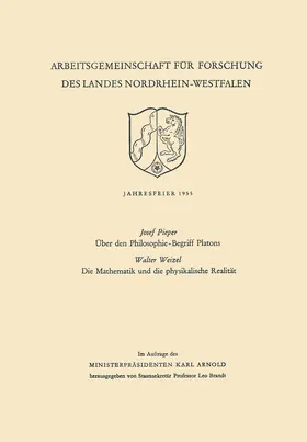 Pieper |  Über den Philosophie-Begriff Platons. Die Mathematik und die physikalische Realität | Buch |  Sack Fachmedien