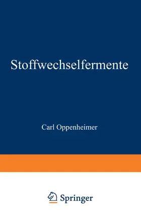 Oppenheimer |  Stoffwechselfermente | Buch |  Sack Fachmedien
