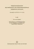 Wedekind |  Wedekind, E: Untersuchungen zur Arbeitsbestgestaltung bei de | Buch |  Sack Fachmedien