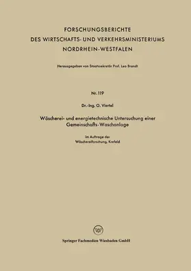 Viertel |  Wäscherei- und energietechnische Untersuchung einer Gemeinschafts-Waschanlage | Buch |  Sack Fachmedien