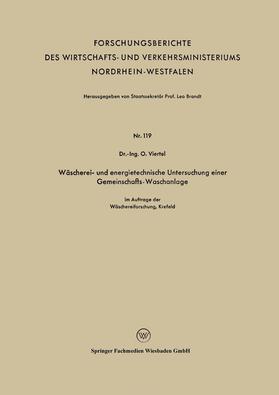 Viertel | Viertel, O: Wäscherei- und energietechnische Untersuchung ei | Buch | 978-3-663-03242-7 | sack.de