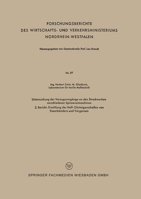 Stein |  Stein, H: Untersuchung der Verzugsvorgänge an den Streckwerk | Buch |  Sack Fachmedien