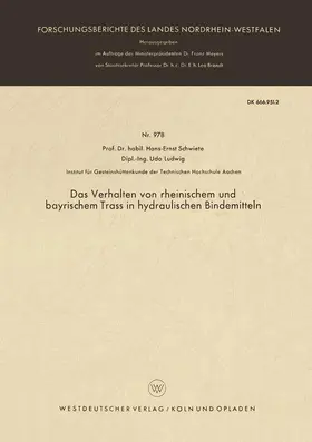 Schwiete |  Das Verhalten von rheinischem und bayrischem Trass in hydraulischen Bindemitteln | Buch |  Sack Fachmedien