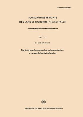 Wedekind | Wedekind, E: Auftragsplanung und Arbeitsorganisation in gewe | Buch | 978-3-663-03407-0 | sack.de